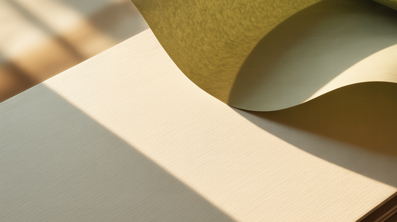 Abstract color field of warm cream and soft olive, painterly